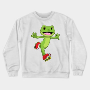 Frog as Inline skater with Roller skates Crewneck Sweatshirt